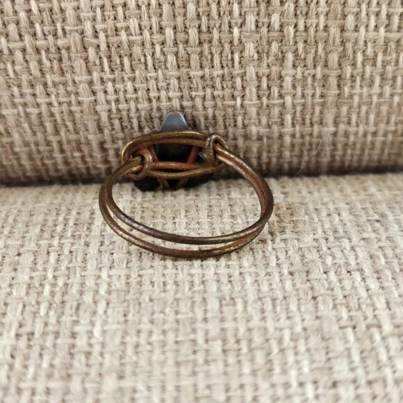 Ring Vintage Jewelry Real Stone Brown Wired Rings Size 6 unbranded - Picture 8 of 9